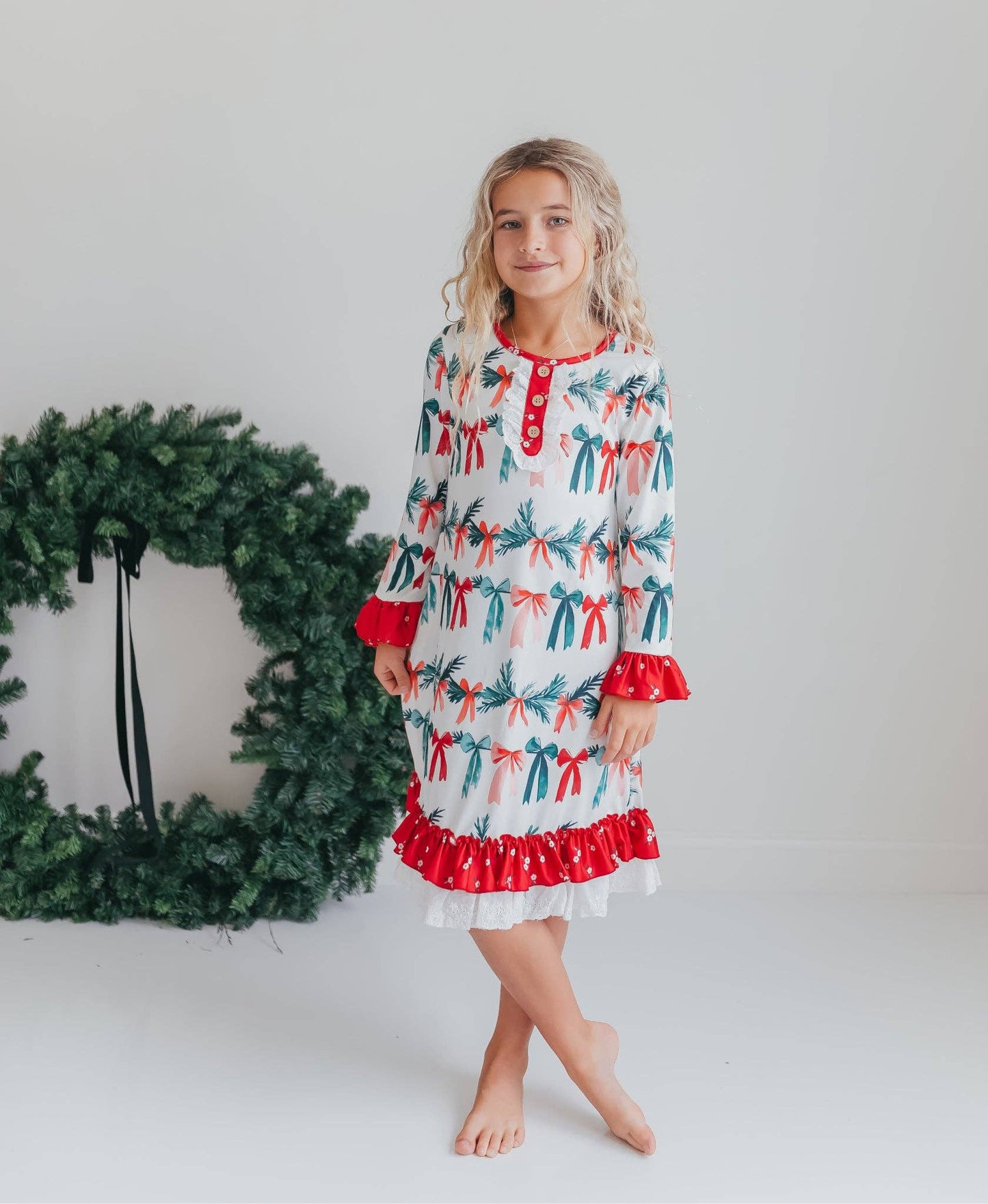 Holly & Bows Christmas Holiday Lounge Gown