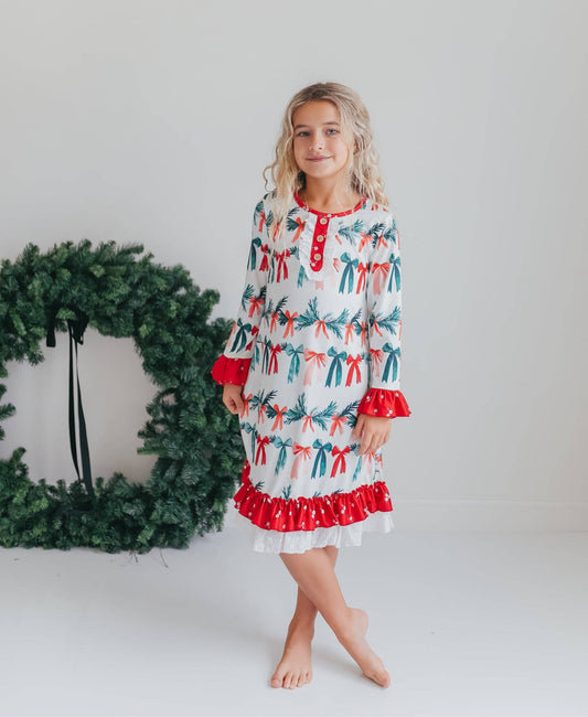 Holly & Bows Christmas Holiday Lounge Gown