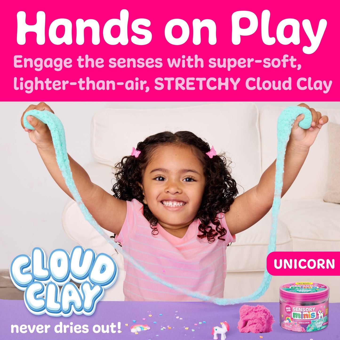 Unicorn Cloud Clay Mini Play Jar