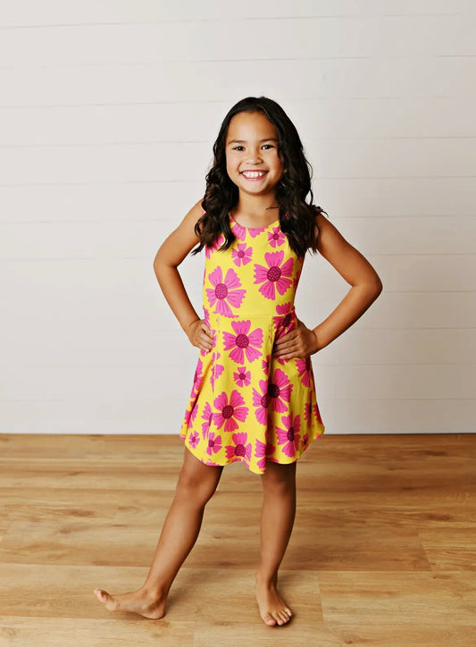 Hot Pink Flower Athletic Dress