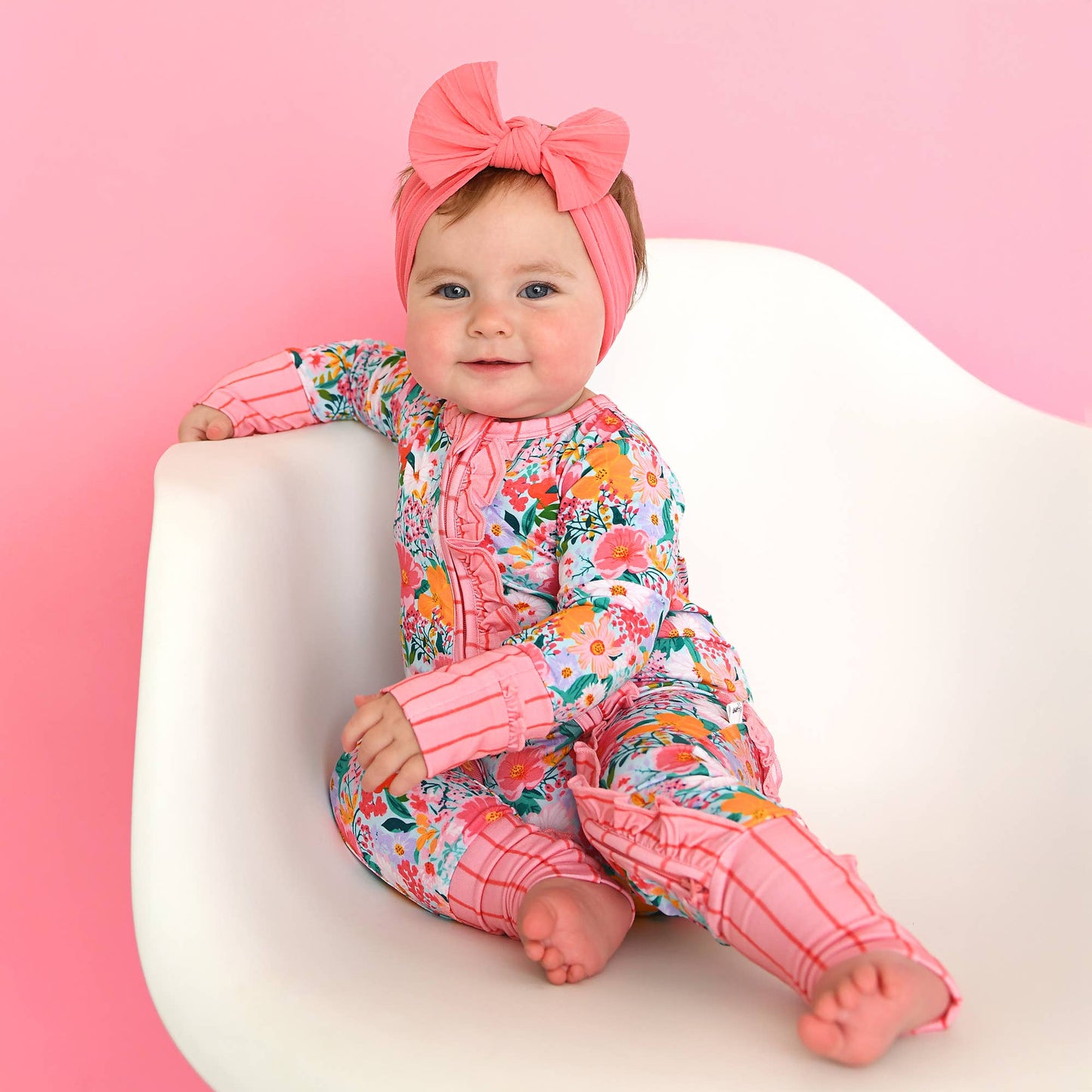 Gigi & Max Cecelia Floral Ruffle Zipper Romper