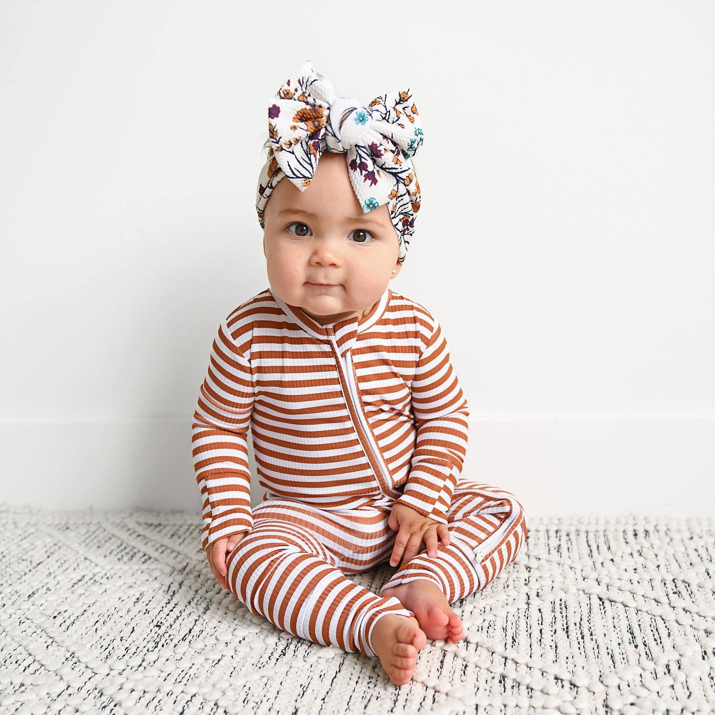 Chase Brown Ribbed Zip Romper