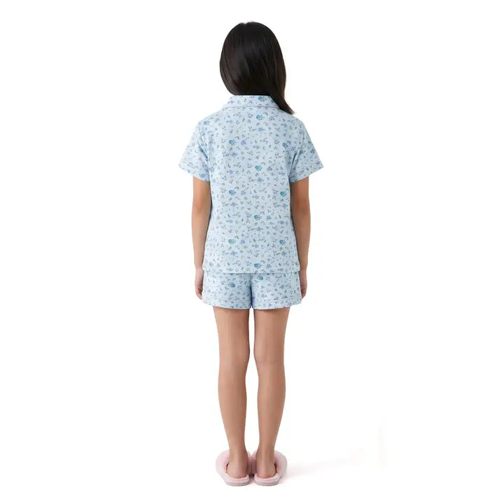 Andy & Evan Blue Floral Buttondown Pajama Set