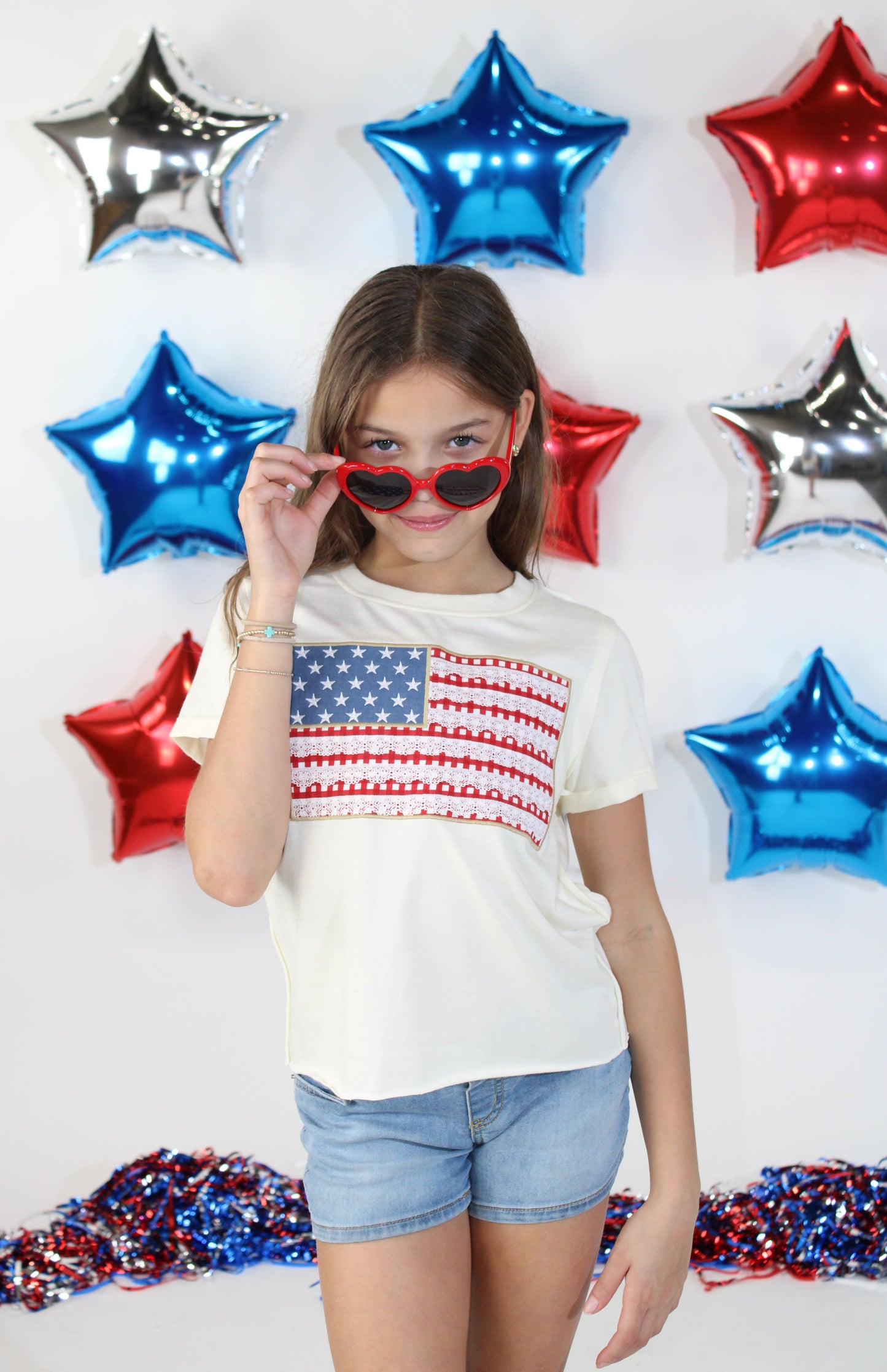 USA Eyelet Flag Tee