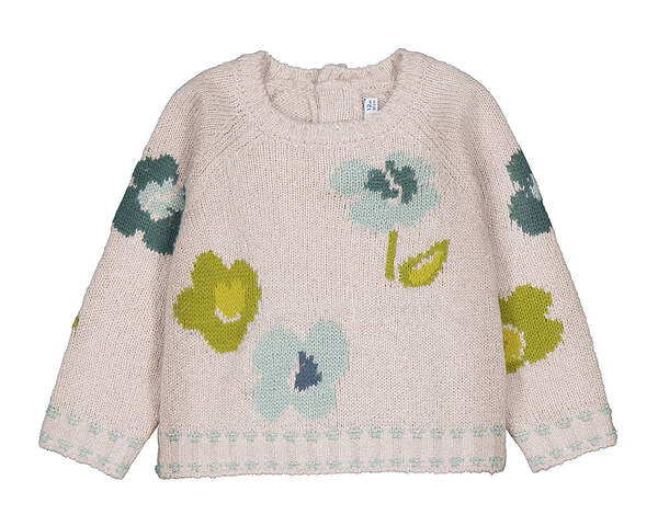 Mayoral Aqua Taupe Floral Sweater