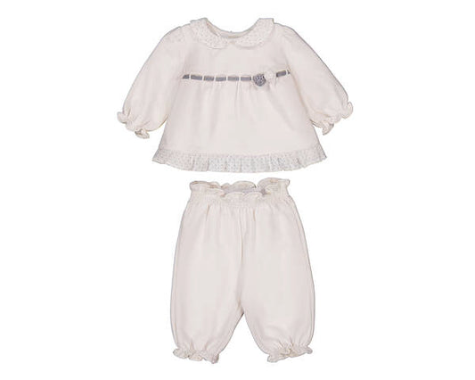 Mayoral Ivory Knit Dot Set