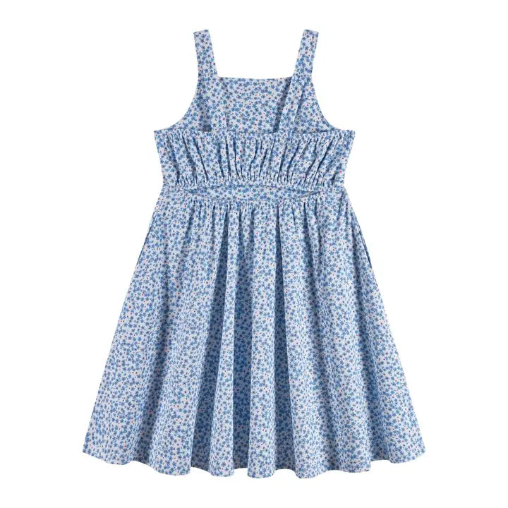 Andy & Evan Blue Floral Back Cutout Dress