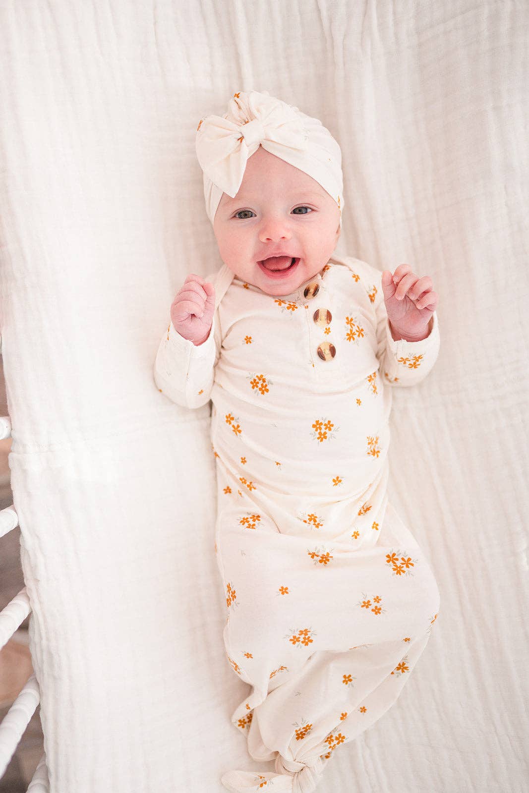 Caramel Bloom Knotted Gown & Turban