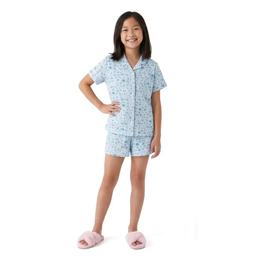 Andy & Evan Blue Floral Buttondown Pajama Set