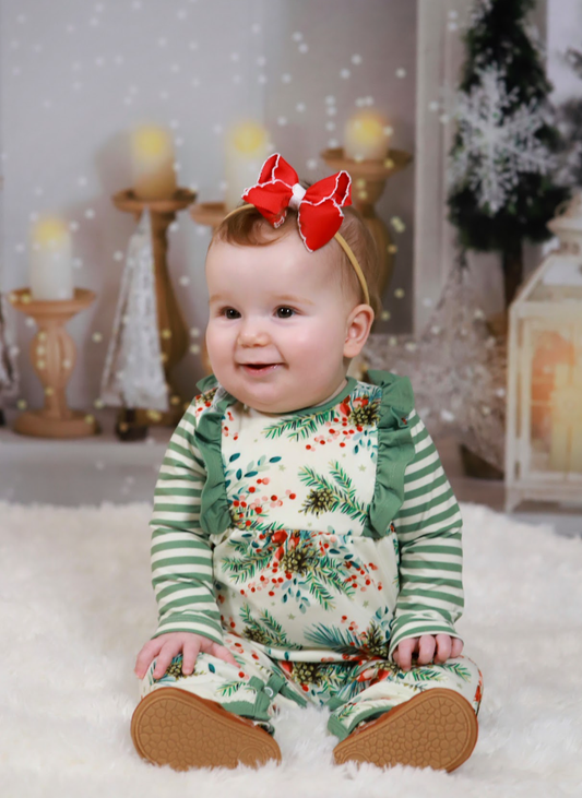 Millie Loves Lily Frost Pine Ruffle Romper