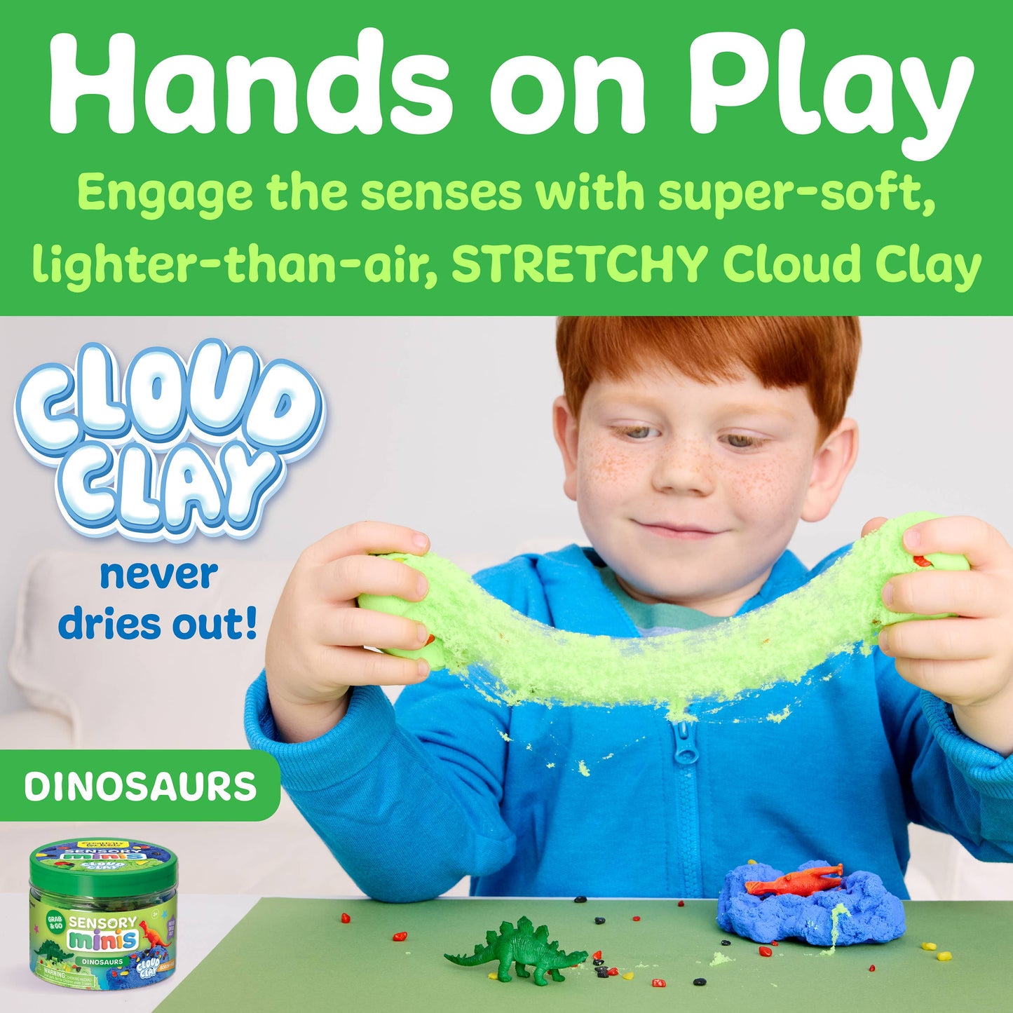 Dinosaur Cloud Clay Mini Play Jar