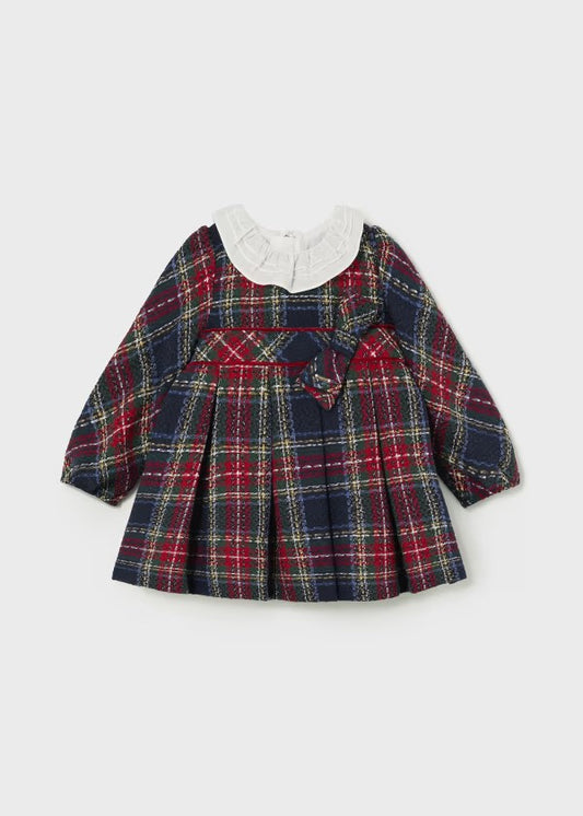 Mayoral Cherry Plaid Collared Baby Dress