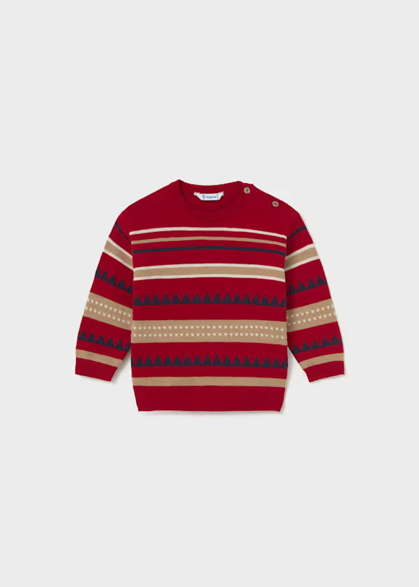 Mayoral Red Patterned Sweater
