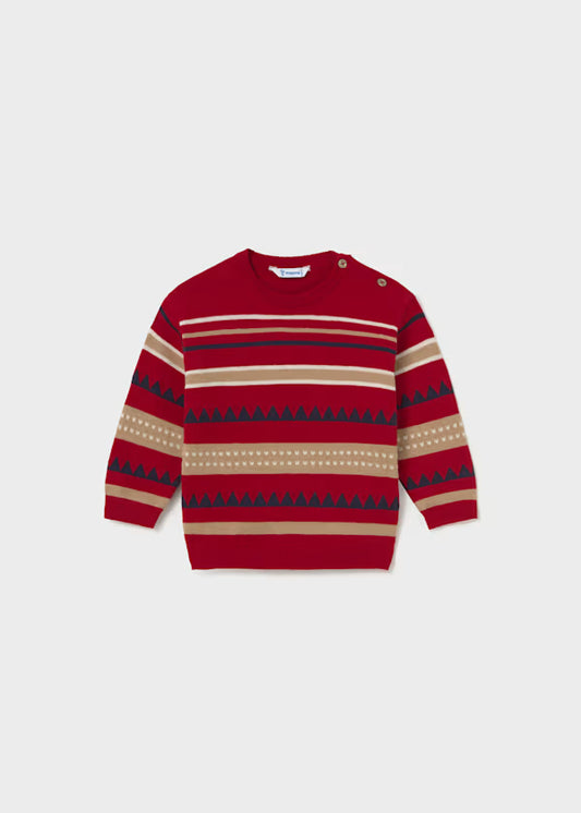 Mayoral Red Patterned Sweater