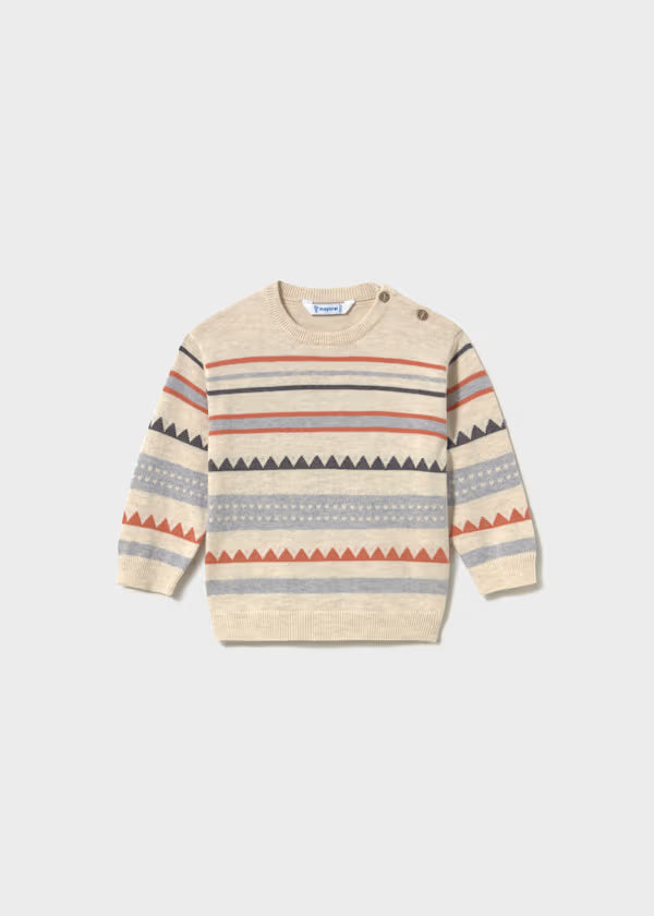 Mayoral Orange & Grey Patterned Sweater
