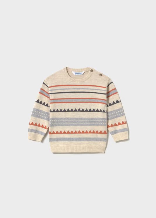 Mayoral Orange & Grey Patterned Sweater