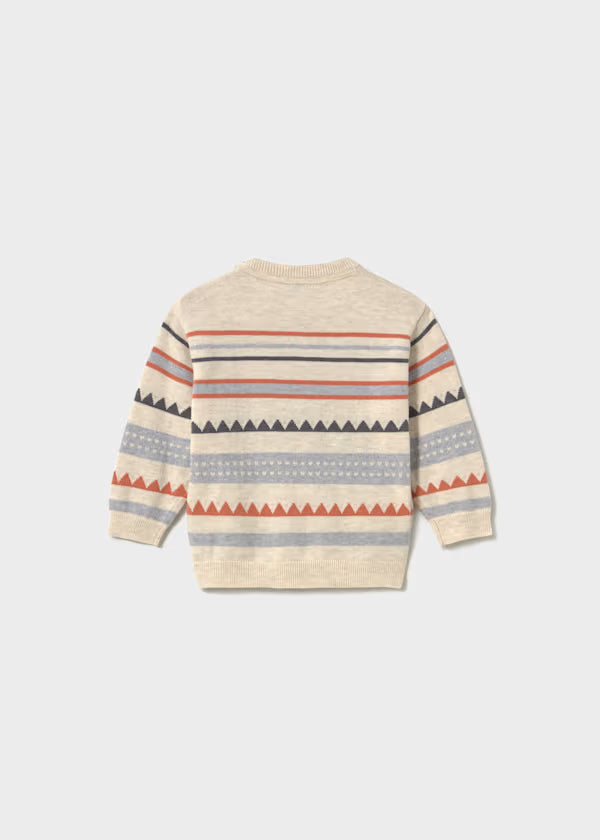 Mayoral Orange & Grey Patterned Sweater