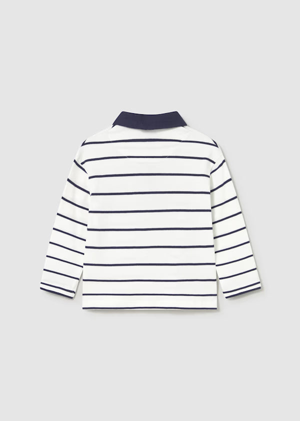 Mayoral Navy Stripe Soft Polo Shirt