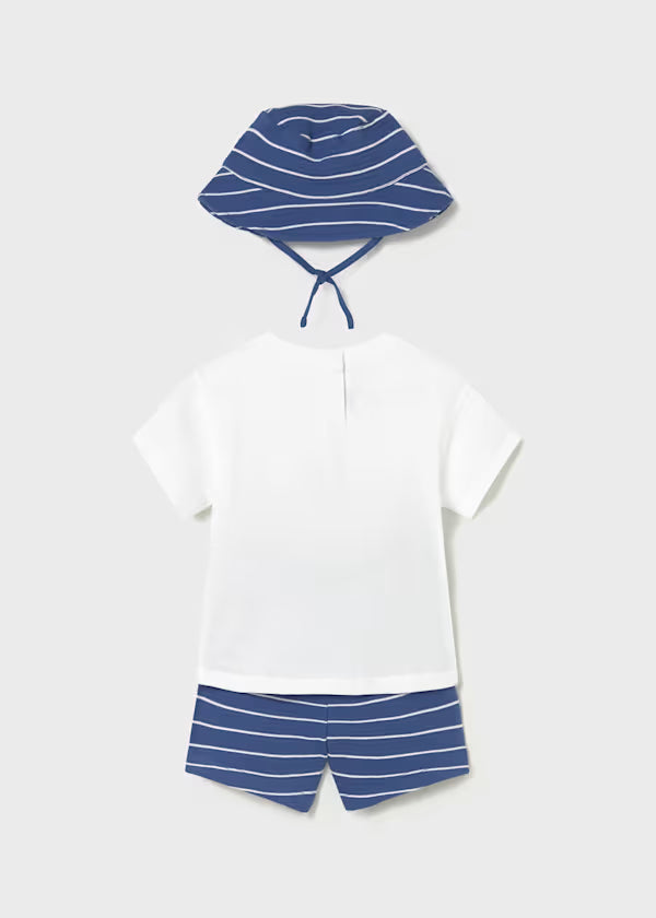 Mayoral Capri Blue Textured Stripe Set