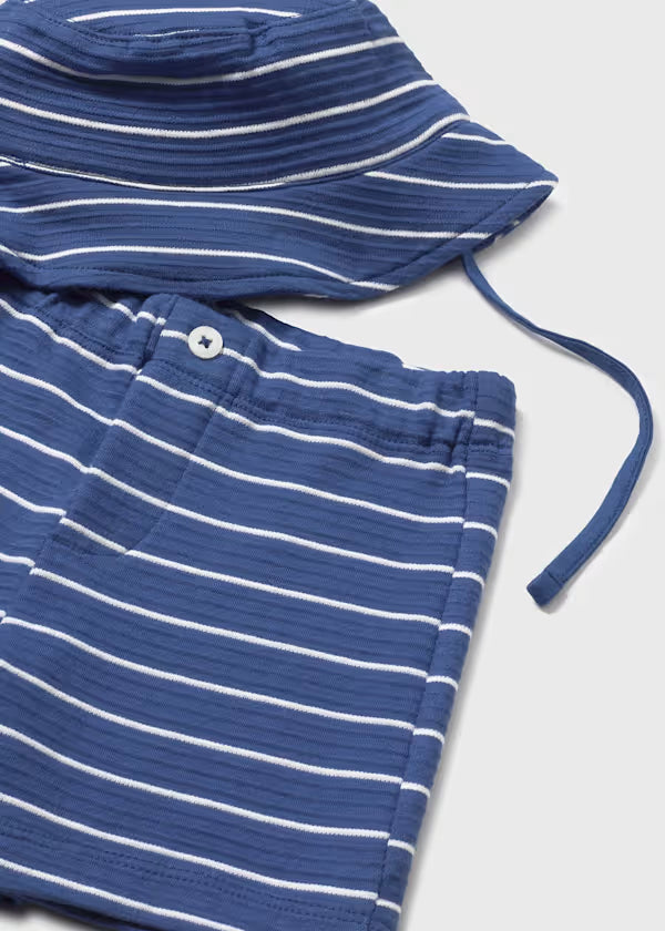 Mayoral Capri Blue Textured Stripe Set