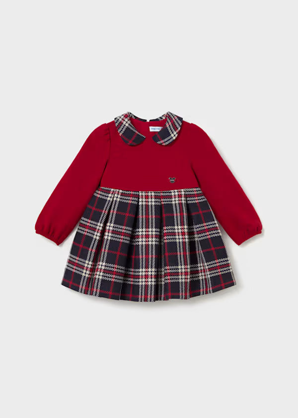 Mayoral Red Mixed Plaid Dress