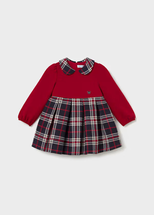 Mayoral Red Mixed Plaid Dress