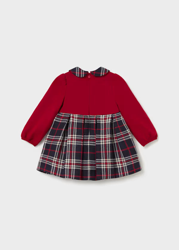 Mayoral Red Mixed Plaid Dress