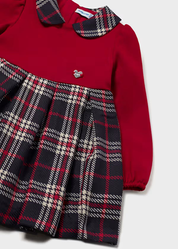 Mayoral Red Mixed Plaid Dress