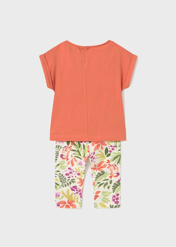 Mayoral Orange Floral Legging Set