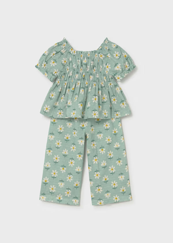 Mayoral Lake Floral Blouse & Pant Set