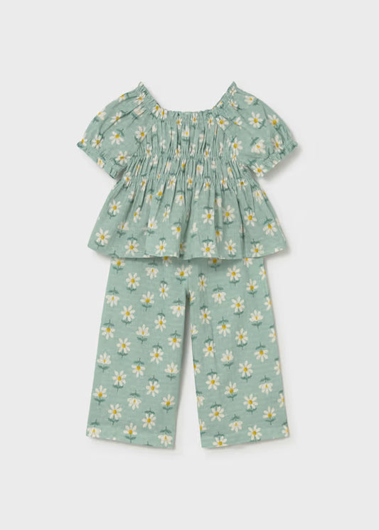 Mayoral Lake Floral Blouse & Pant Set