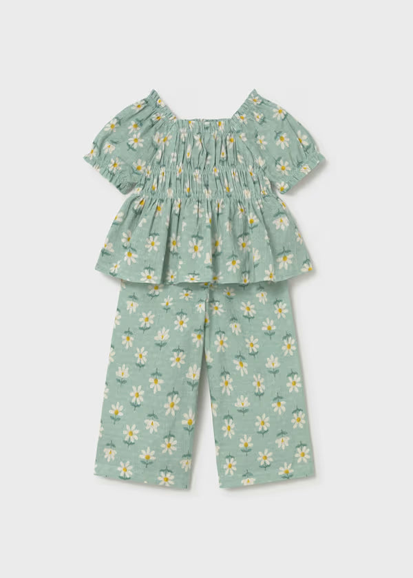 Mayoral Lake Floral Blouse & Pant Set