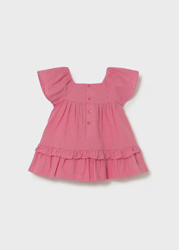 Mayoral Geranium Swiss Dot Dress