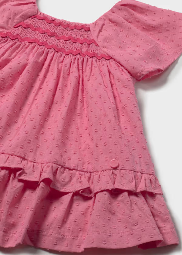 Mayoral Geranium Swiss Dot Dress