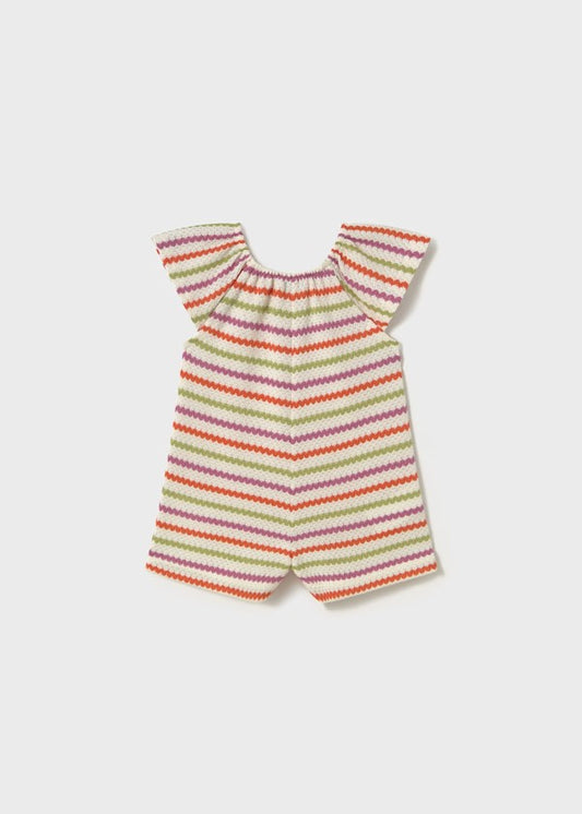 Mayoral Striped Crochet Romper