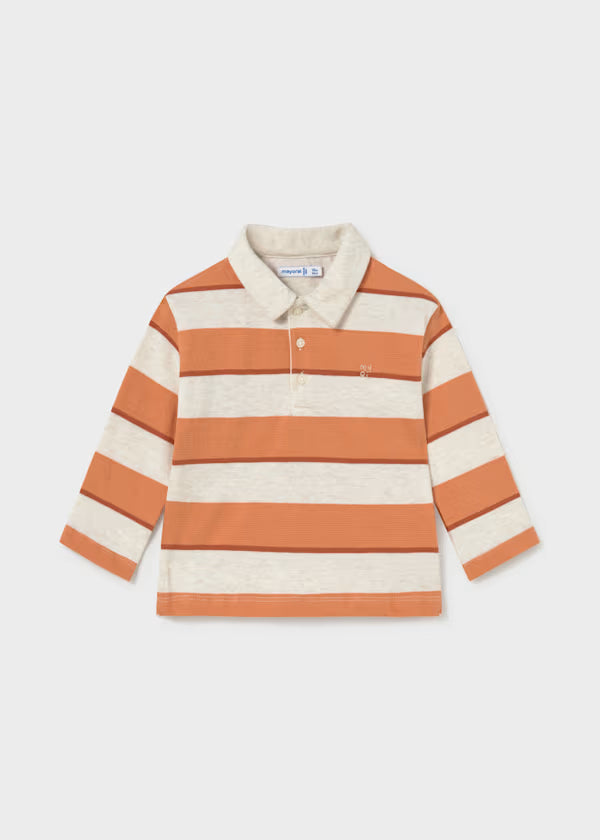 Mayoral Orange Stripe Polo Shirt