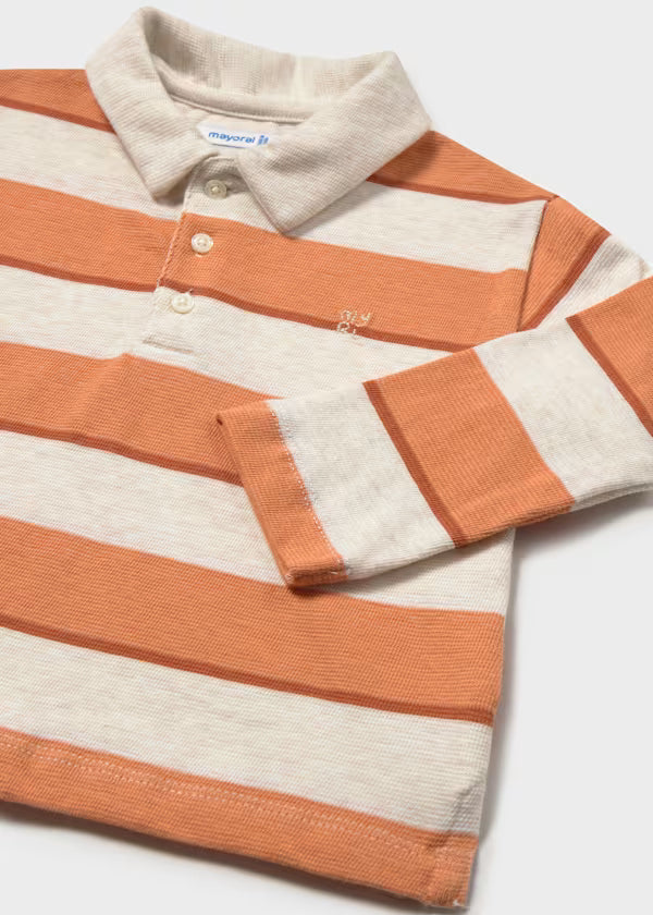 Mayoral Orange Stripe Polo Shirt
