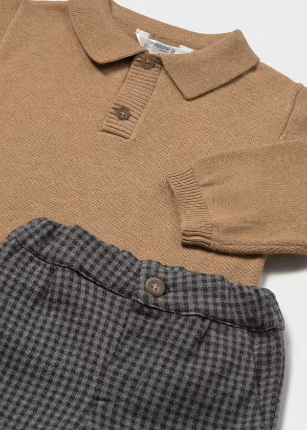 Mayoral Biscuit Sweater & Trouser Set