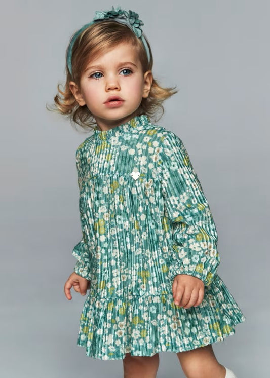 Mayoral Agata Printed Velvet Dress