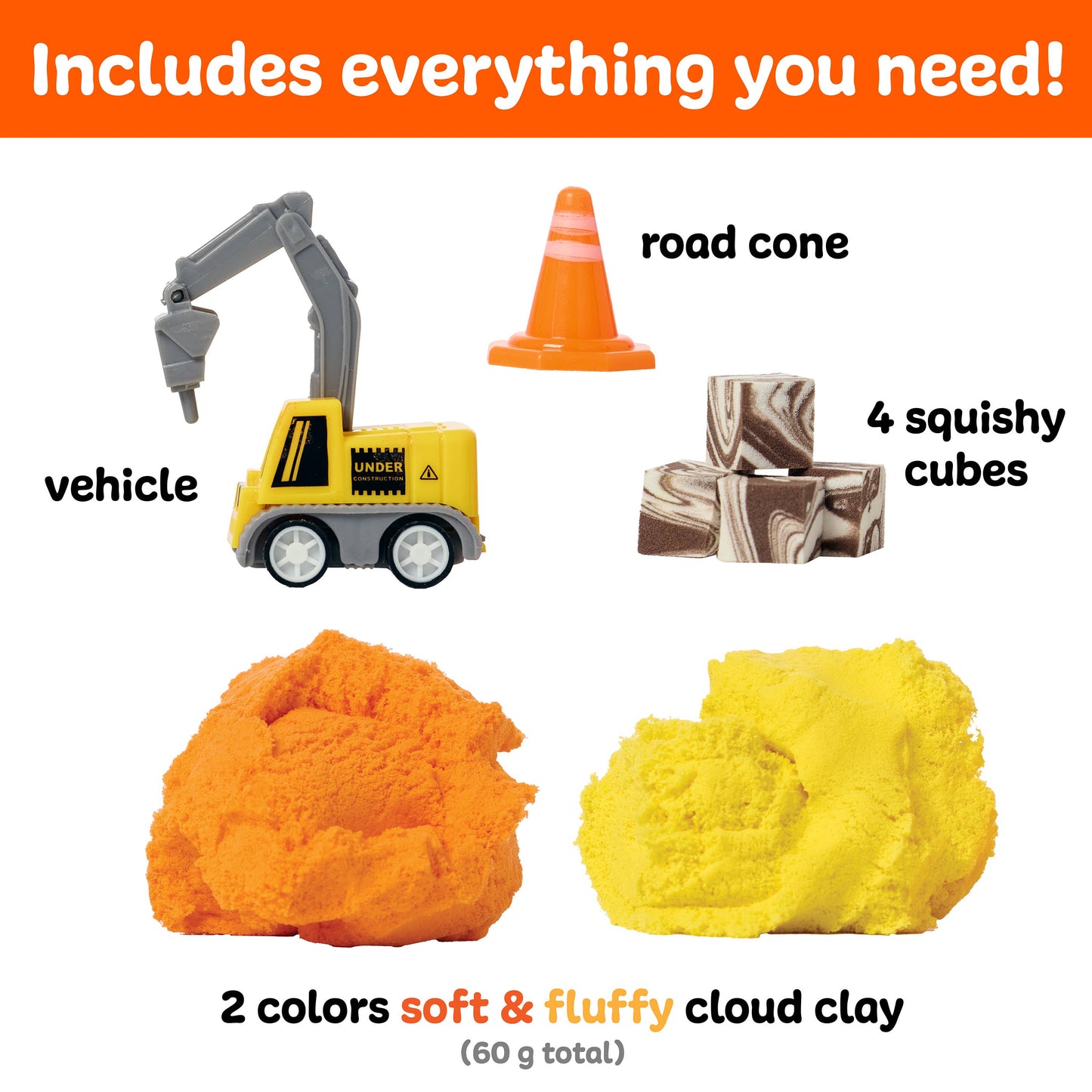 Construction Cloud Clay Mini Play Jar