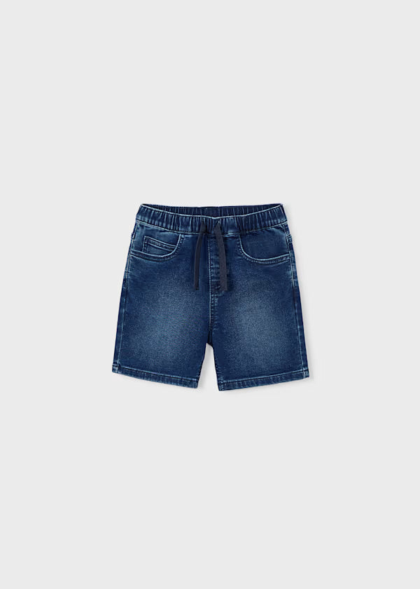 Mayoral Dark Denim Elastic Waist Short