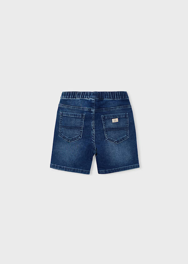 Mayoral Dark Denim Elastic Waist Short