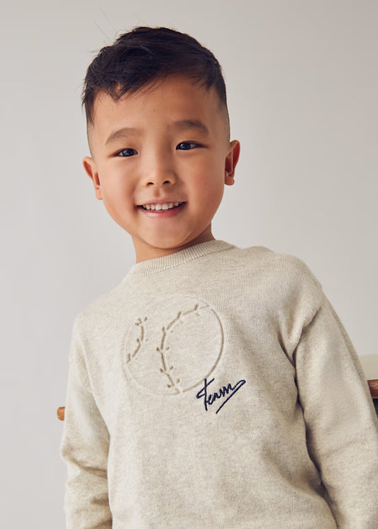 Mayoral Baseball Embossed Sweater