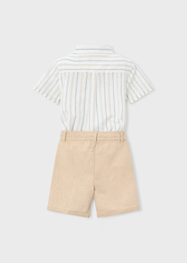 Mayoral Mocha Stripe Short Set