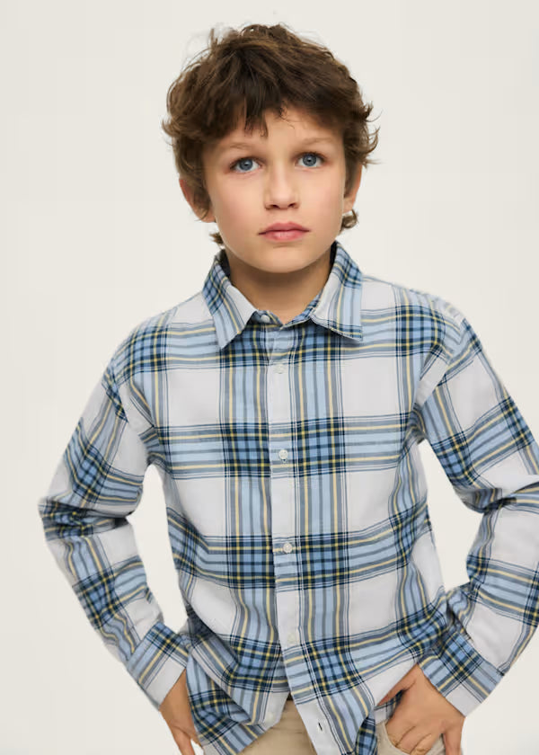 Nukutavake Sky Blue Plaid Button Down