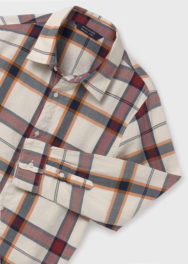 Nukutavake Wine Plaid Shirt