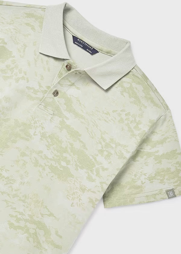 Nukutavake Army Green Printed Polo Shirt