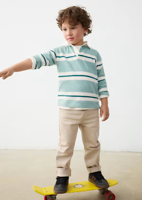 Mayoral Aqua Stripe Polo Shirt