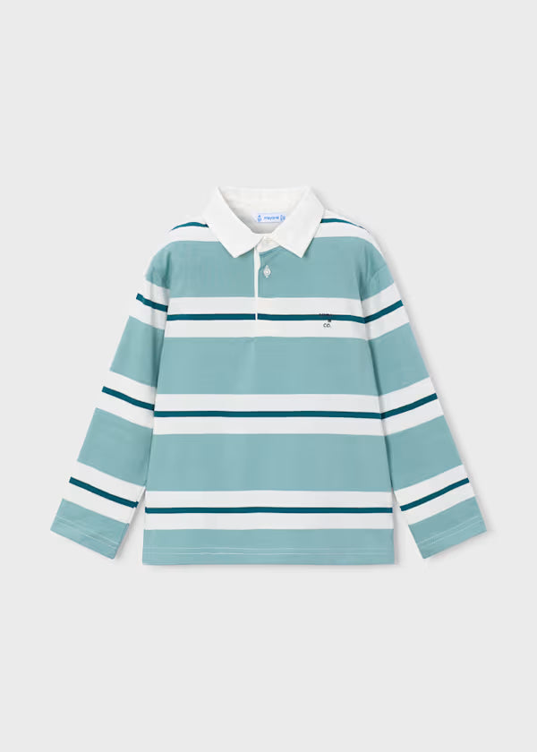 Mayoral Aqua Stripe Polo Shirt