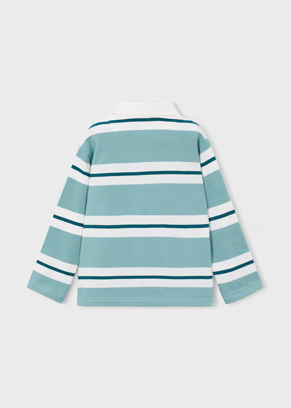 Mayoral Aqua Stripe Polo Shirt